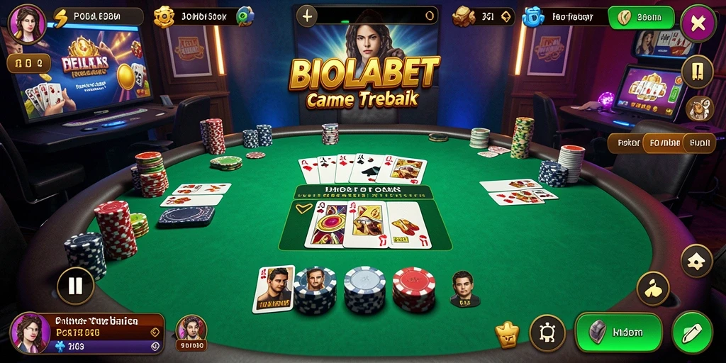 Screenshot gameplay Poker di BIOLABET menampilkan momen seru permainan.