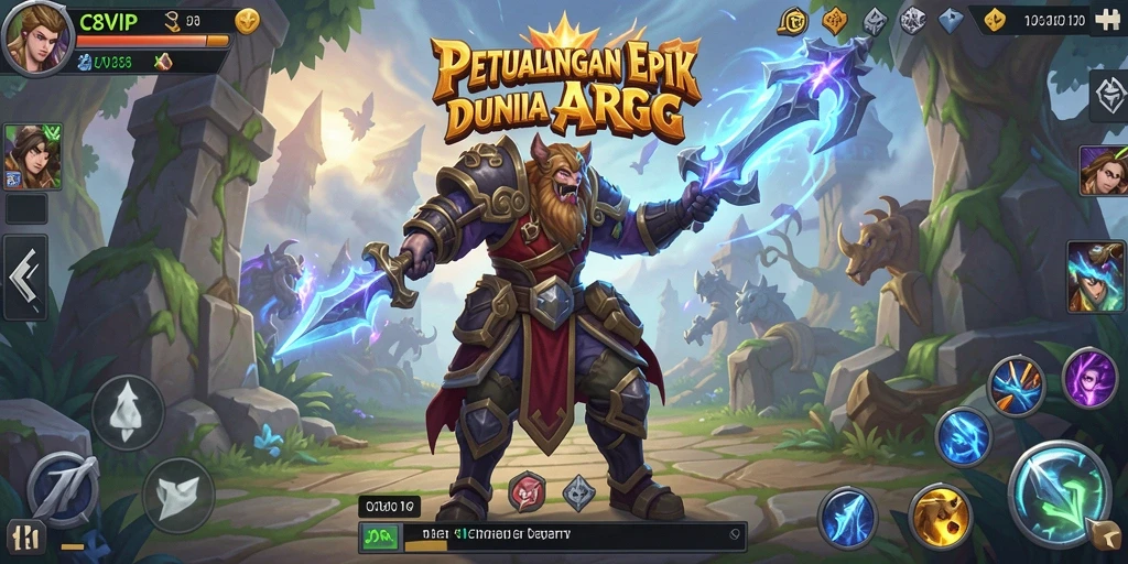 Tangkapan layar gameplay C8VIP yang menunjukkan pertempuran epik dalam dunia ARPG.
