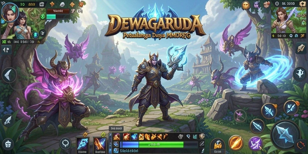 Tampilan gameplay DEWAGARUDA yang memukau dan penuh aksi.