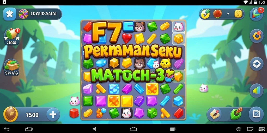 Gameplay F7F7 yang seru dan memikat dalam mencocokkan permata.
