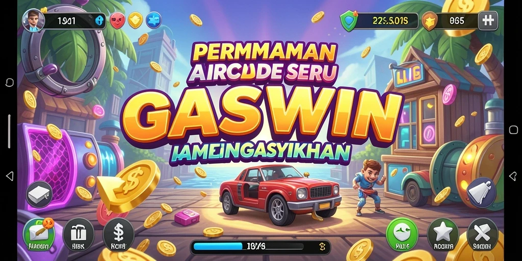 Screenshot utama dari <strong>GASWIN</strong> menampilkan aksi permainan arcade yang mendebarkan.