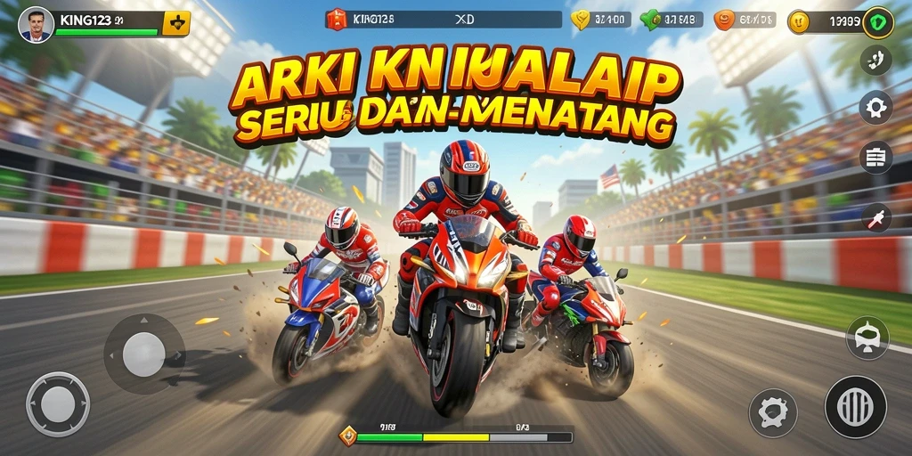 Screenshot KING123 menampilkan aksi balap mendebarkan di berbagai trek.
