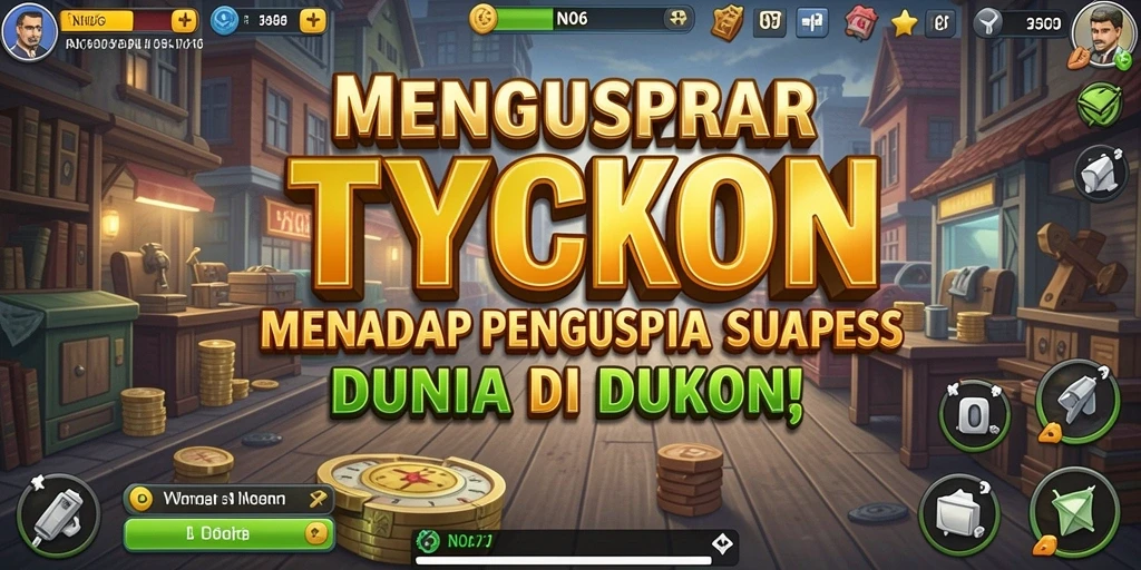 Screenshot N06 menampilkan pemain mengelola bisnis dalam tampilan Tycoon.