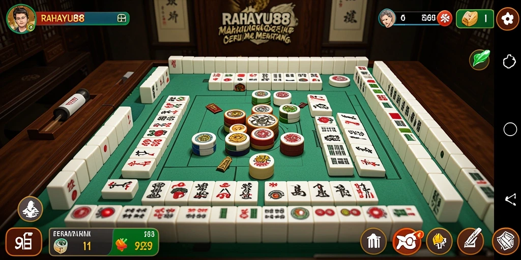 Tampilan menarik dari gameplay Mahjong di RAHAYU88.