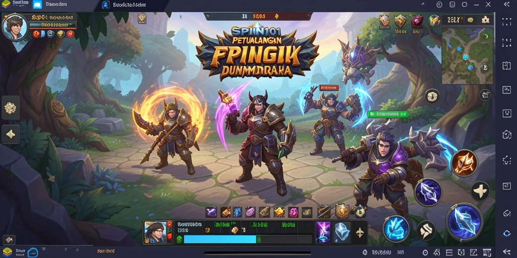 Tampilan gameplay yang menakjubkan dalam SPIN101, dunia MMORPG yang luas.